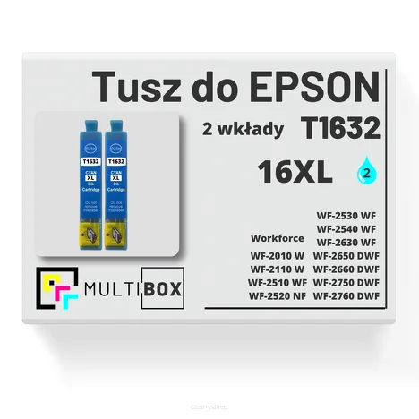 2-PAK Multibox Tusz do EPSON 16XL T1632 C13T16324010 cyan zamiennik