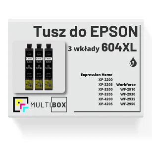 Tusz do EPSON 604XL T10H1 C13T10H14010 3-pak black zamiennik Multibox