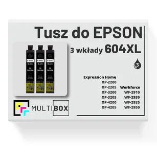 3-PAK Multibox Tusz do EPSON 604XL T10H1 C13T10H14010 black zamiennik