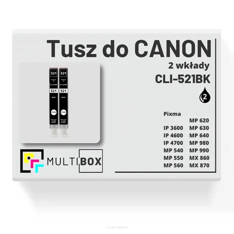 2-PAK Multibox Tusz do CANON CLI521BK black zamiennik