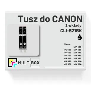 2-PAK Multibox Tusz do CANON CLI521BK black zamiennik