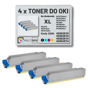 4-PAK Multibox Toner do OKI MC873 MC883 XL black/cyan/magenta/yellow zamiennik