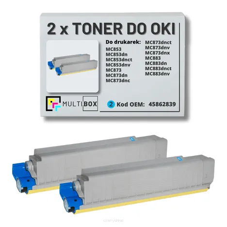 2-PAK Multibox Toner do OKI MC853 MC873 45862839 cyan zamiennik