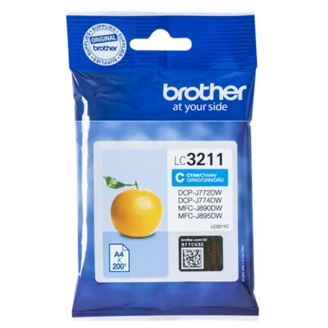 BROTHER tusz LC3211C oryginalny cyan 200 stron