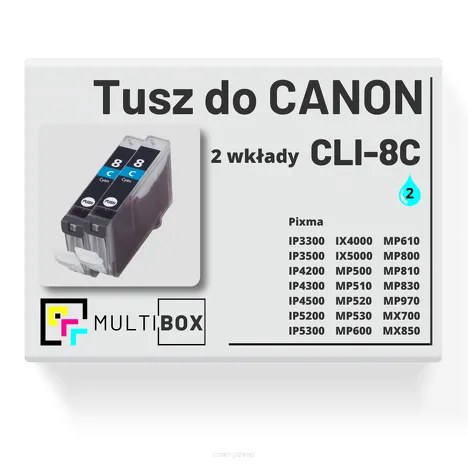 2-PAK Multibox Tusz do CANON CLI8C 0621B001 cyan zamiennik
