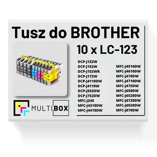 10-PAK Multibox Tusz do BROTHER LC123