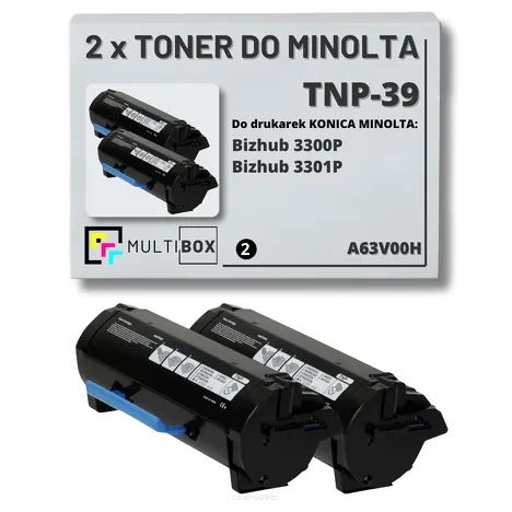 2-PAK Multibox Toner do KONICA MINOLTA TNP39 A63V00H BIZHUB 3300/3301 2x10.0K zamiennik