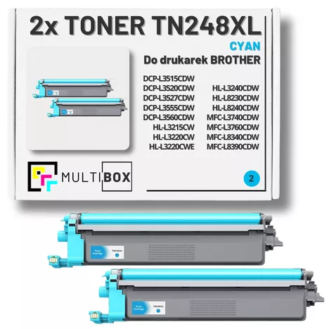 Toner do BROTHER TN248XLC 2-pak Cyan Multibox zamiennik