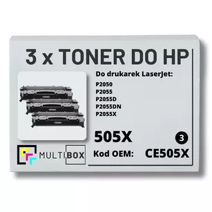 Toner do HP CE505X 05X P2050 P2055 3-pak Zamiennik Multibox