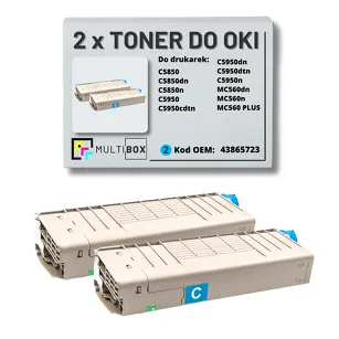 2-PAK Multibox Toner do OKI C5850 C5950 MC560 43865723 cyan zamiennik