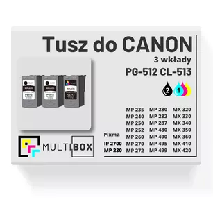 Tusz do CANON PG512 CL513 3-pak black / color zamiennik Multibox
