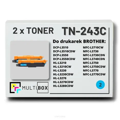2-PAK Multibox Toner do BROTHER TN243C Cyan zamiennik