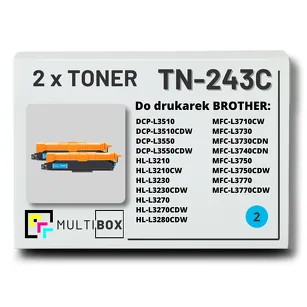 2-PAK Multibox Toner do BROTHER TN243C Cyan zamiennik