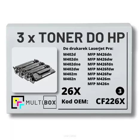 Toner do HP CF226X 26X M402 M426 3-pak Zamiennik Multibox