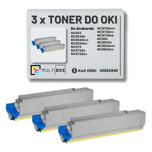 3-PAK Multibox Toner do OKI MC853 MC873 45862840 black zamiennik