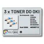 3-PAK Multibox Toner do OKI C332 MC363 46508712 XL black zamiennik - 2