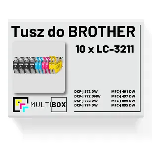 10-PAK Multibox Tusz do BROTHER LC3211