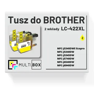 2-PAK Multibox Tusz do BROTHER LC422XLY yellow zamiennik