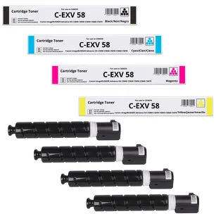 4-PAK Zamiennik Toner do Canon CEXV58 3763C002 3764C002 3765C002 3766C002 iRA DXC5840i DXC5850i DXC5860i DXC5870i CMYK