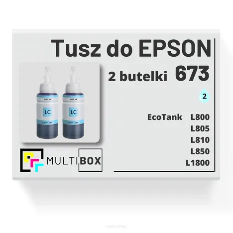 2-PAK Multibox Tusz do EPSON 673 T6735 C13T67354A light cyan zamiennik