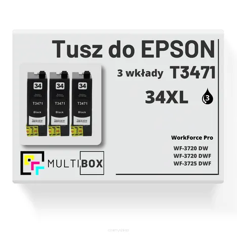 3-PAK Multibox Tusz do EPSON 34XL T3471 C13T34714010 black zamiennik