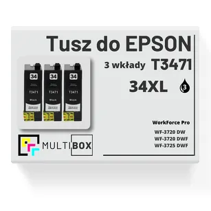 3-PAK Multibox Tusz do EPSON 34XL T3471 C13T34714010 black zamiennik