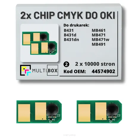 2-PAK Multibox zestaw Chipów do OKI B431 MB461 MB471 MB491 44574902 2x10,0K