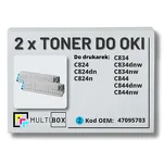 2-PAK Multibox Toner do OKI C824 C834 C844 47095703 cyan zamiennik - 2