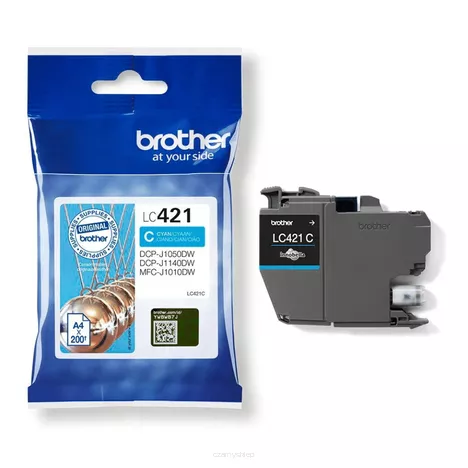 BROTHER tusz LC421C oryginalny cyan 200 stron