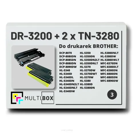 3-PAK Multibox 2x Toner + 1x Bęben do BROTHER TN3280 DR3200 zamiennik