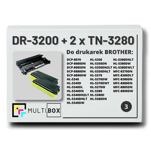 3-PAK Multibox 2x Toner + 1x Bęben do BROTHER TN3280 DR3200 zamiennik