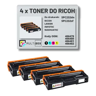 4-PAK Multibox toner do RICOH SPC232 406479 406480 406481 406482 zamiennik