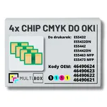 4-PAK Multibox zestaw Chipów CMYK do OKI ES5432 ES5442 ES5463 ES5473 7,0K/3x6,0K - 2