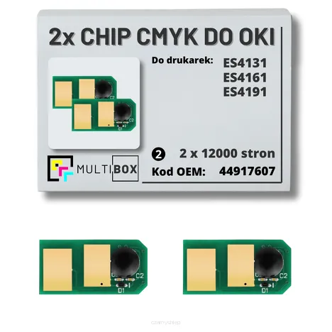 2-PAK Multibox zestaw Chipów do OKI ES4131 ES4161 ES4191 44917607 2x12,0K