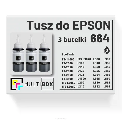 3-PAK Multibox Tusz do EPSON 664 T6641 C13T66414A black zamiennik