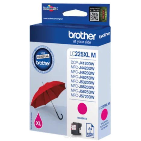 BROTHER tusz LC225XLM oryginalny magenta 1200 stron