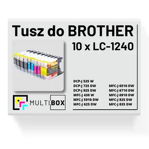 10-PAK Multibox Tusz do BROTHER LC1240