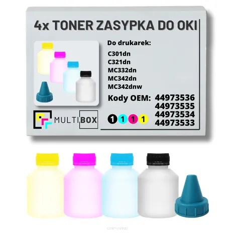 4-PAK Multibox Tonery zasypki do OKI C301 C321 MC332 MC342 2,2K/3x1,5K