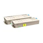 2-PAK Multibox Toner do OKI C610 44315305 yellow zamiennik - 3
