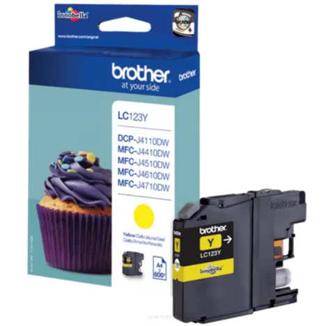 BROTHER tusz LC123Y oryginalny yellow 600 stron