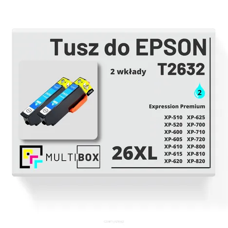 2-PAK Multibox Tusz do EPSON 26XL T2632 C13T26324010 cyan zamiennik