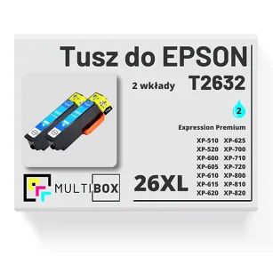 Tusz do EPSON 26XL T2632 C13T26324010 2-pak cyan zamiennik Multibox