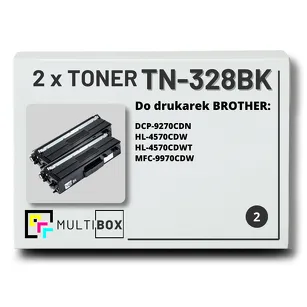 2-PAK Multibox Toner do BROTHER TN328BK Black zamiennik