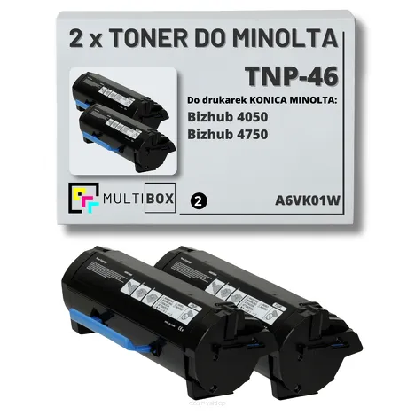 2-PAK Multibox Toner do KONICA MINOLTA TNP46 A6VK01W BIZHUB 4050/4750 2x20.0K zamiennik