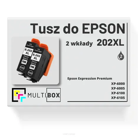 2-PAK Multibox Tusz do EPSON 202XL T02H14 T02H14010 photo black zamiennik