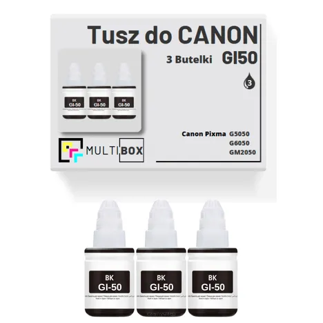3-PAK Multibox Tusz do CANON GI50BK black zamiennik