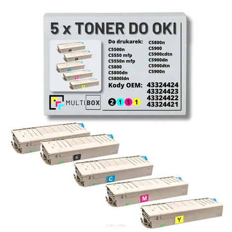 5-PAK Multibox Toner do OKI C5800 C5900 black/cyan/magenta/yellow zamiennik