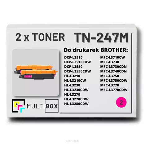 Toner do BROTHER TN247M 2-pak Magenta Multibox zamiennik