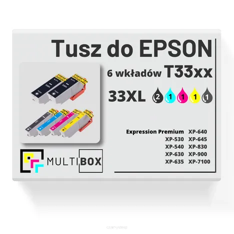 6-PAK Multibox tusz do EPSON 33XL T3351 T3361 T3362 T3363 T3364 cyan / magenta / yellow / black / photo black zamiennik