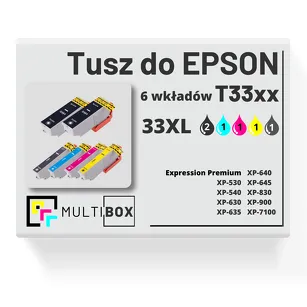 Tusz do EPSON 33XL T3351 T3361 T3362 T3363 T3364 6-pak cyan / magenta / yellow / black / photo black zamiennik Multibox